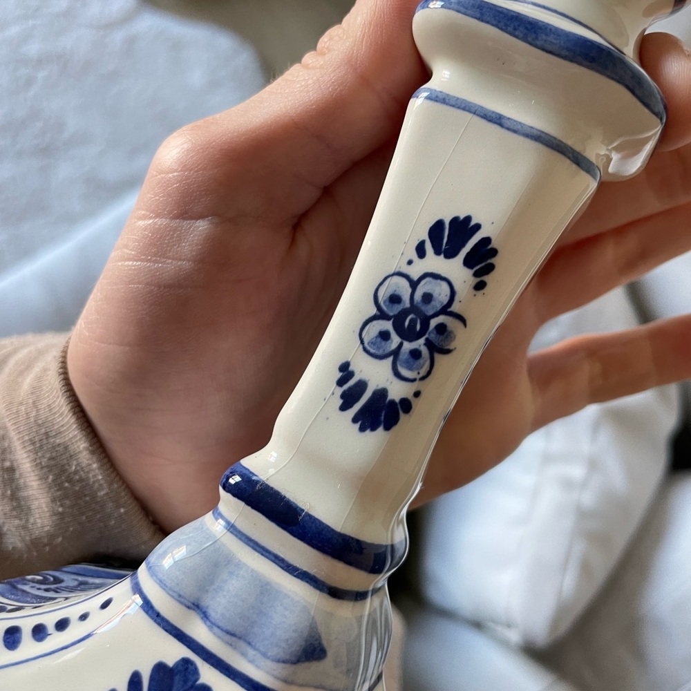 Delft Blue Hand-Made in Holland Candelstick Holders - Picture 13 of 14